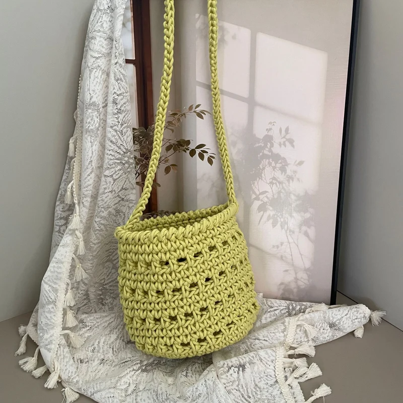 Makramee-Tragetasche im Boho-Stil Skanto