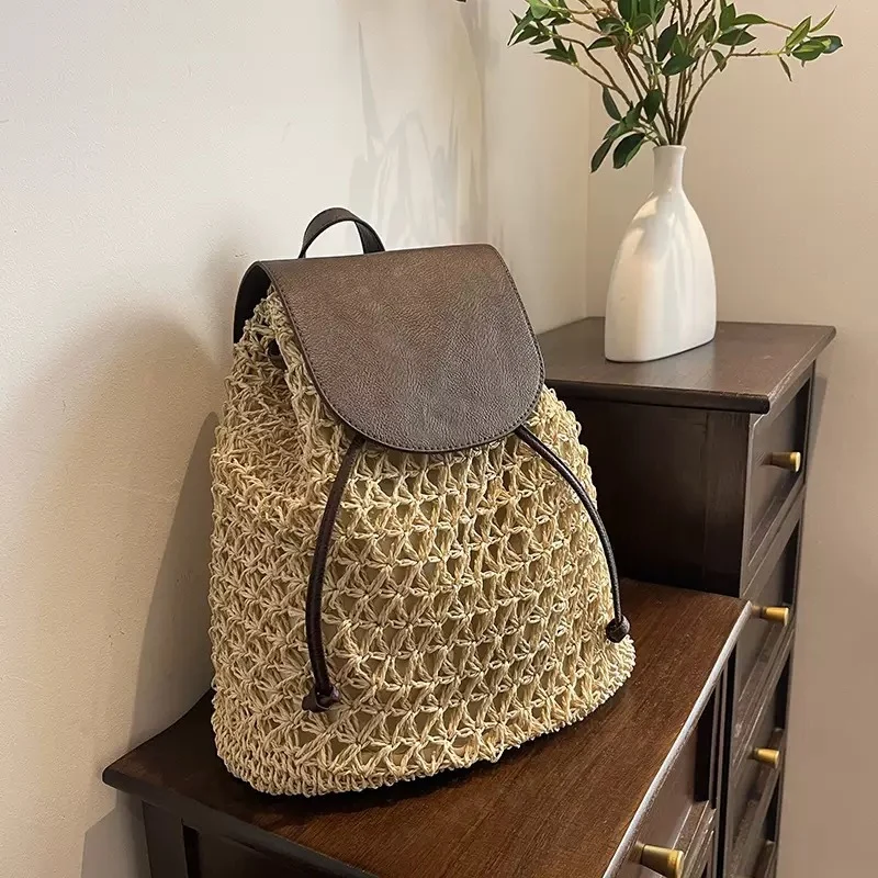 Handgefertigter Rucksack aus geflochtenem Naturmaterial Skanto