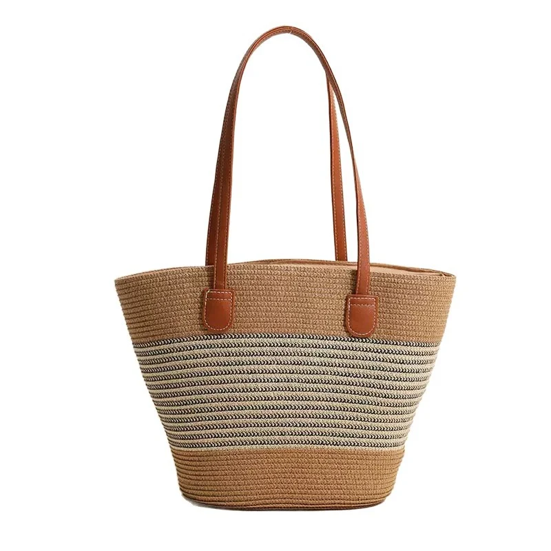 Strukturierte Bast-Strandtasche Skanto