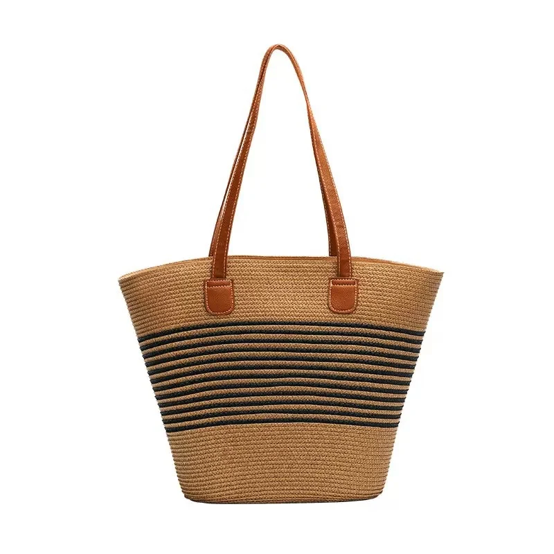 Strukturierte Bast-Strandtasche Skanto