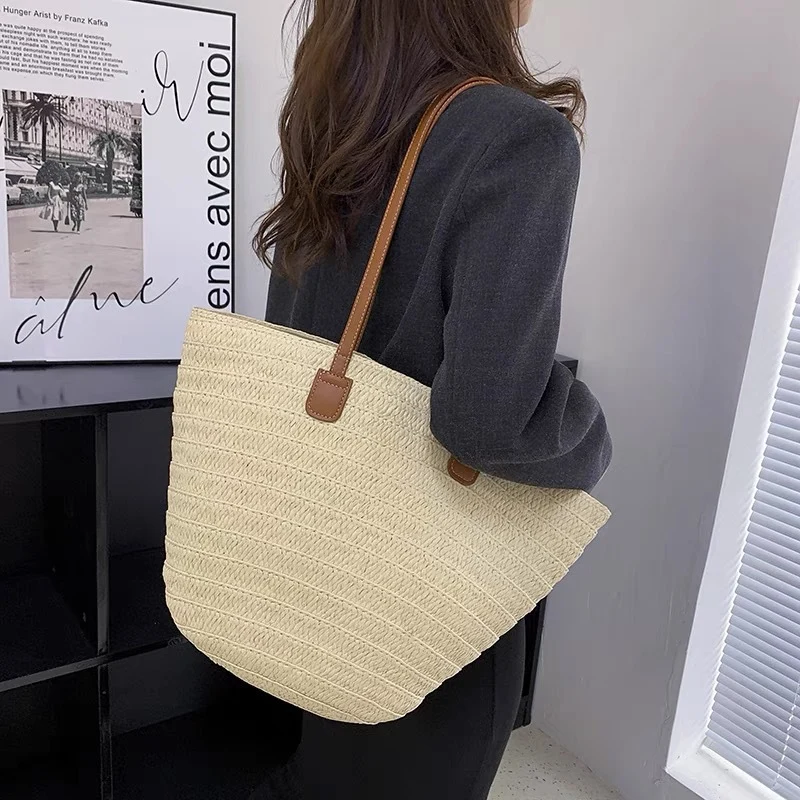 Strandtasche mit hochwertigen Ledergriffen Skanto