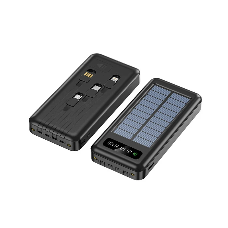 Tragbare Powerbank mit integriertem Ladekabel und Digitalanzeige Skanto