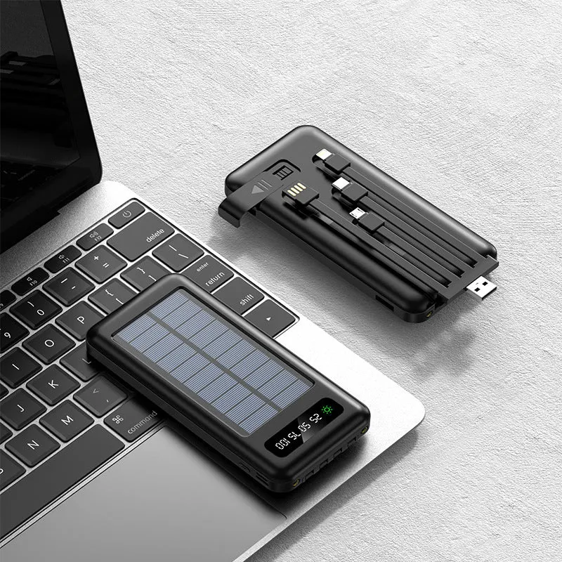 Tragbare Powerbank mit integriertem Ladekabel und Digitalanzeige Skanto