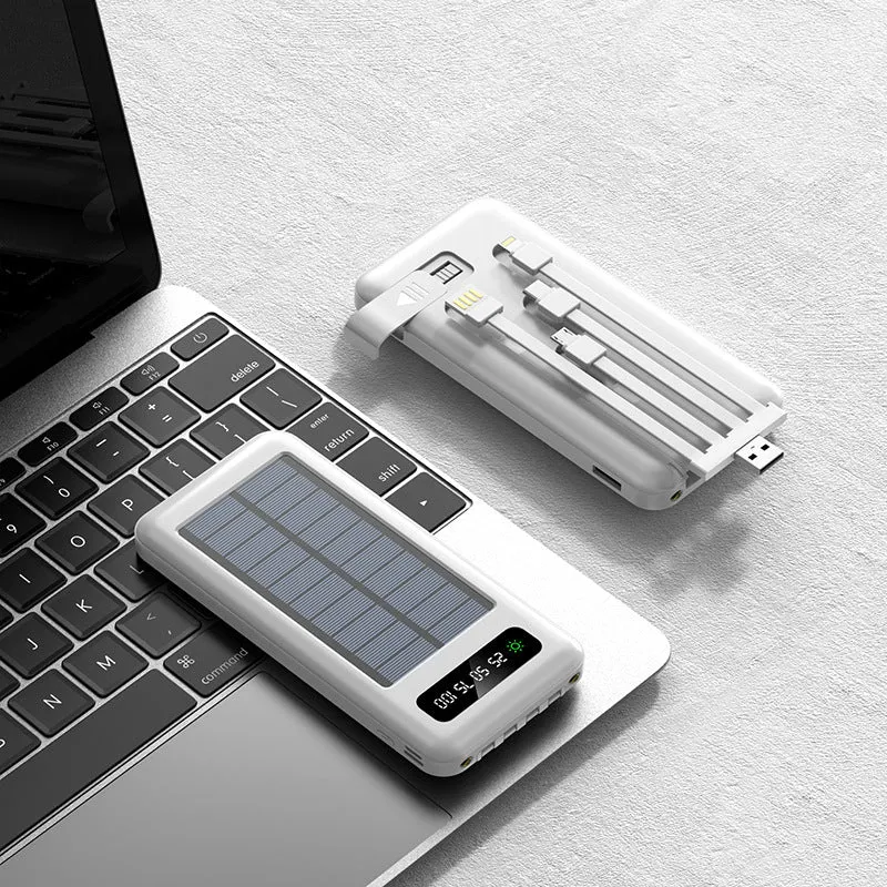 Tragbare Powerbank mit integriertem Ladekabel und Digitalanzeige Skanto