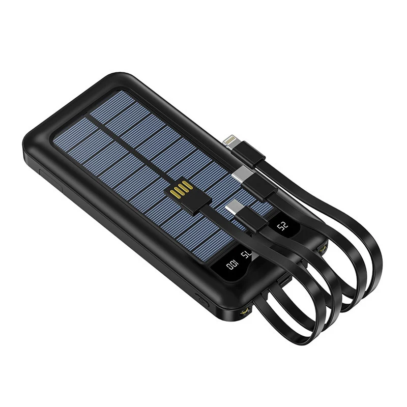 Nachhaltige Solar-Powerbank mit mehreren Ladeanschlüssen und digitaler Kapazitätsanzeige Skanto