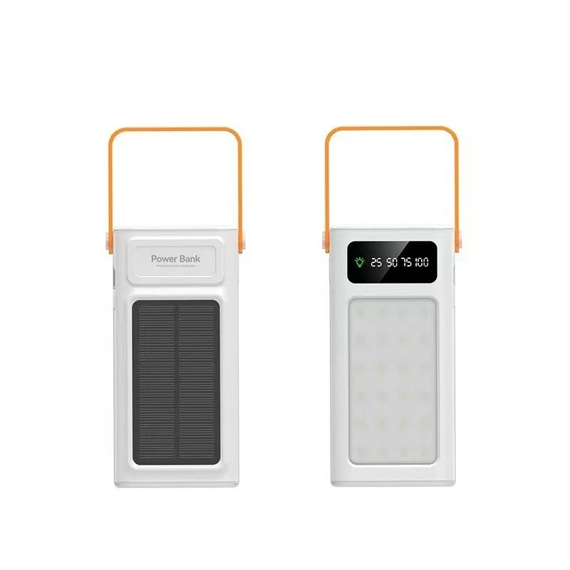 Tragbare Solar-Powerbank mit LED-Licht und digitaler Ladeanzeige Skanto