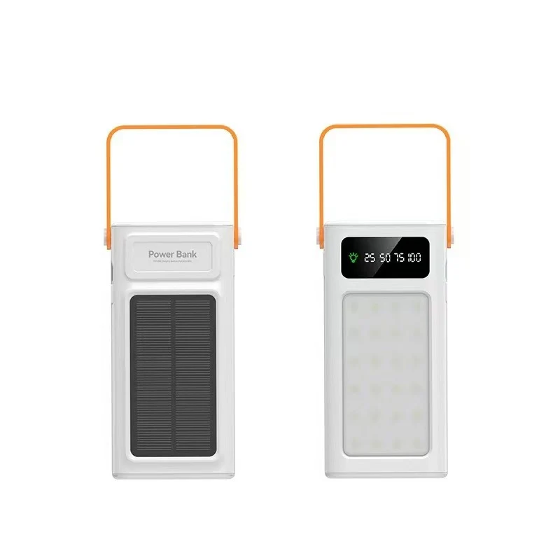 Tragbare Solar-Powerbank mit LED-Licht und digitaler Ladeanzeige Skanto