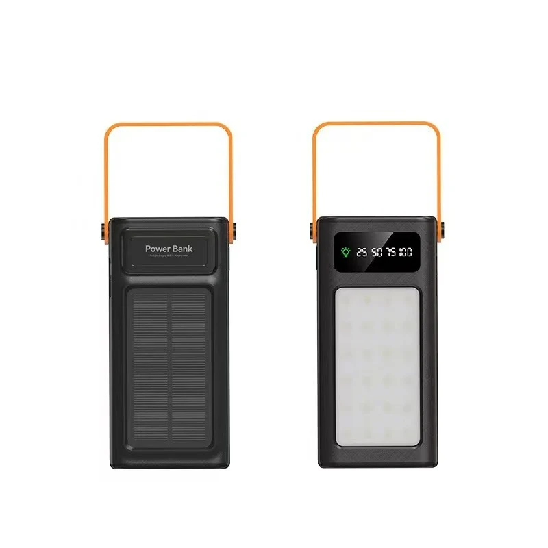 Tragbare Solar-Powerbank mit LED-Licht und digitaler Ladeanzeige Skanto