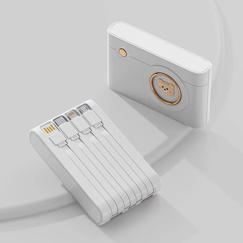 Tragbare Powerbank mit integriertem Kabelsystem und innovativen Ladefunktionen Skanto