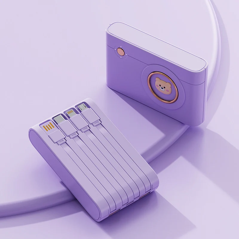 Tragbare Powerbank mit integriertem Kabelsystem und innovativen Ladefunktionen Skanto