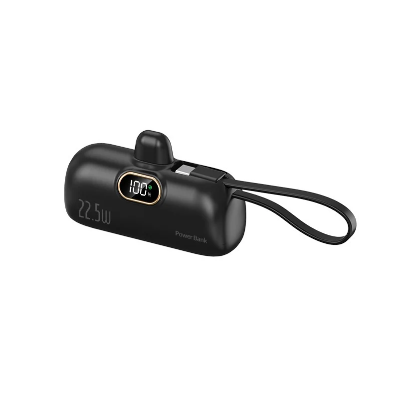 Tragbare Powerbank mit innovativer 22,5W Schnellladung und integriertem Kabelsystem Skanto