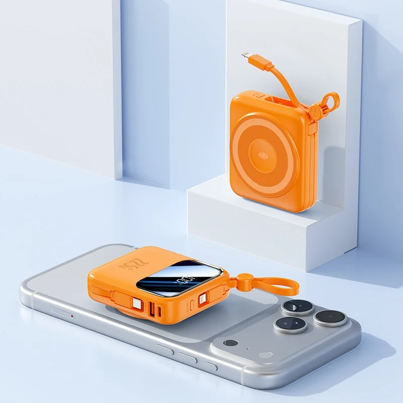 Tragbare Powerbank mit innovativem Kabelmanagement und Schnellladefunktion Skanto