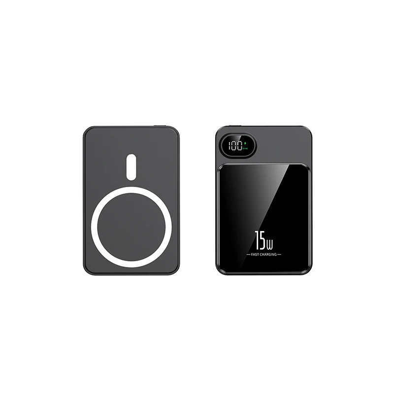 Magnetische Powerbank mit schneller Qi-Ladefunktion und LCD-Bildschirm Skanto