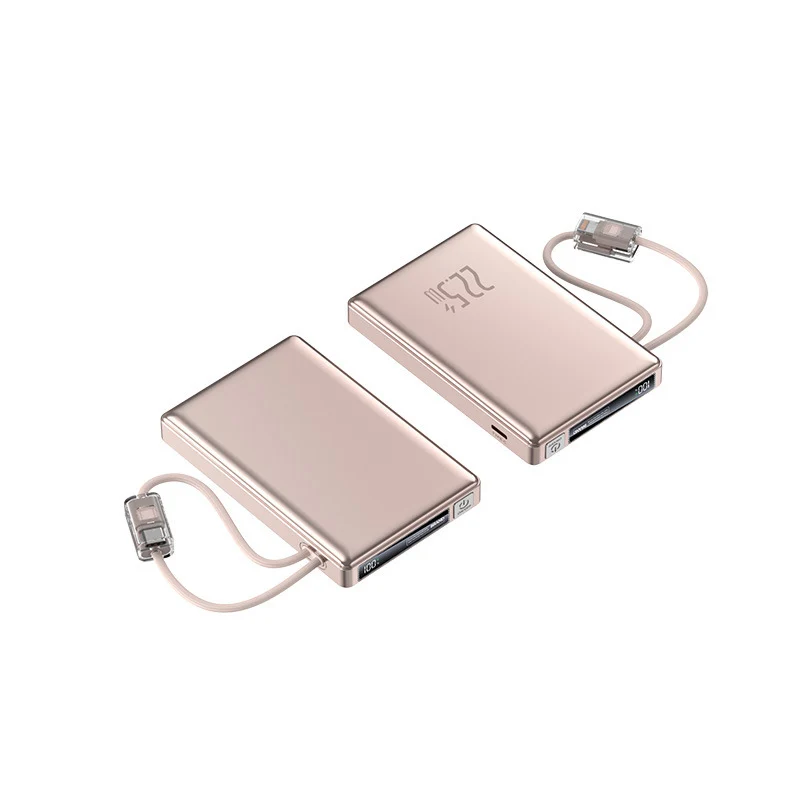 Tragbare Powerbank mit Schnellladefunktion und integriertem Ladekabel Skanto
