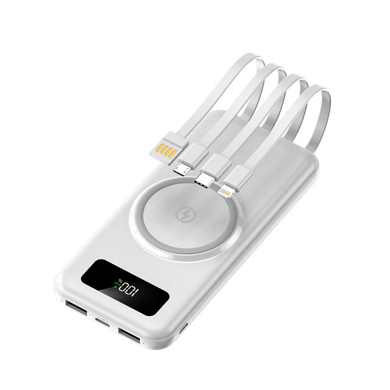 Tragbare Powerbank mit Multifunktions-Ladekabel und Digitalanzeige Skanto