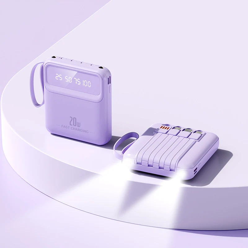 Tragbare Powerbank mit multifunktionaler Schnellladefunktion und Digitalanzeige Skanto