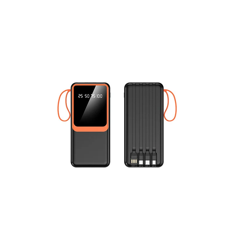 Tragbare Powerbank mit digitaler Ladeanzeige und integriertem Kabel Skanto