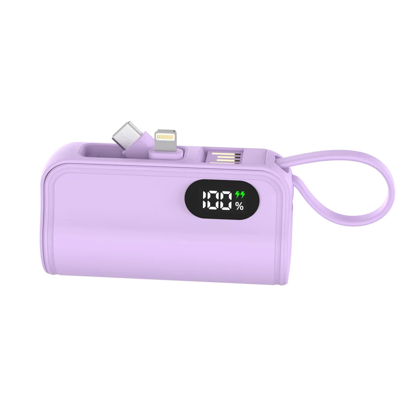 Tragbare Powerbank mit multifunktionalem Ladekabel und Digitalanzeige Skanto