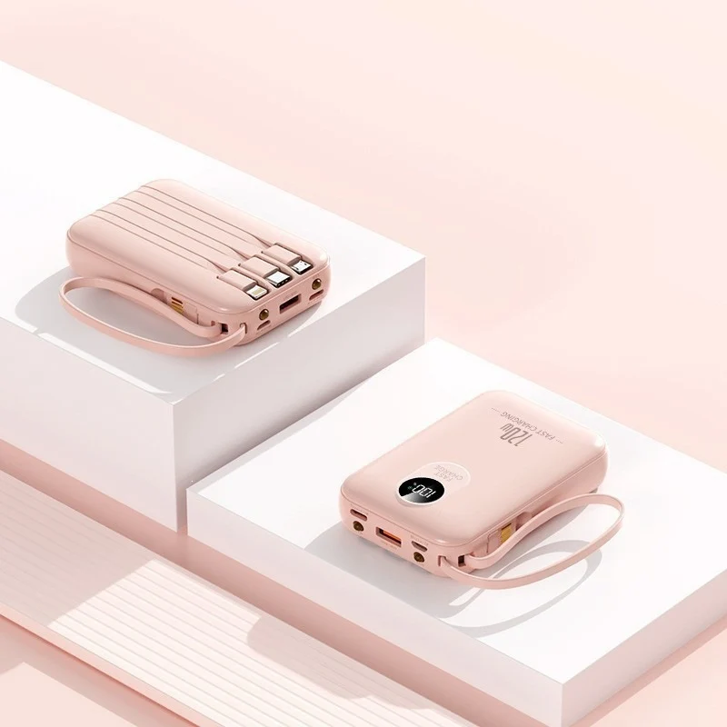 Tragbare Powerbank mit mehreren Ladeanschlüssen und Digitalanzeige Skanto