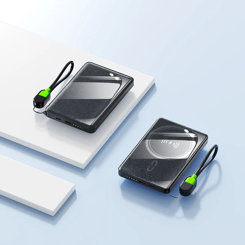 Tragbare Powerbank mit kabelloser Ladeoption und High-Speed-Technologie Skanto