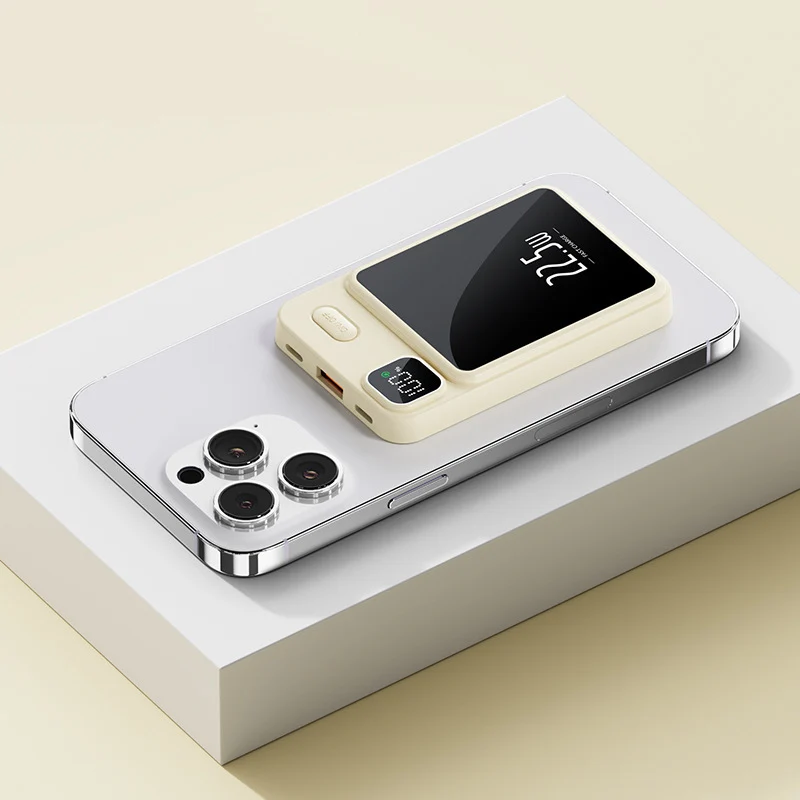 Tragbare Powerbank mit kabelloser Ladefunktion und intelligenter LED-Anzeige Skanto