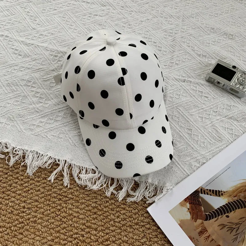Damen stylische Baseballkappe mit Polka Dots Skanto
