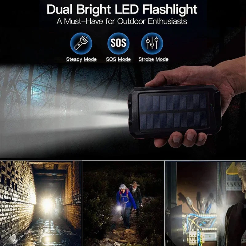 Solar-Powerbank mit robustem Design und integrierter Schnellladefunktion Skanto