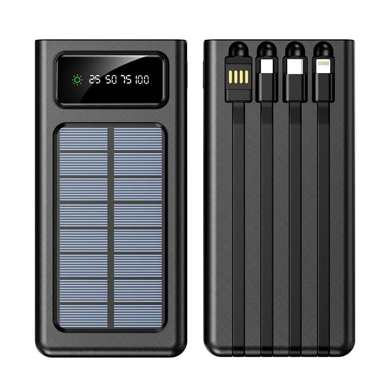 Solar-Powerbank mit multifunktionalem Anschluss und digitalem Display Skanto