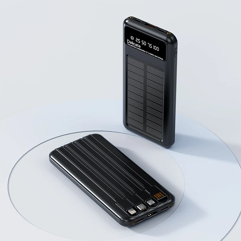 Solarbetriebene Powerbank mit Digitalanzeige und innovativer Schnellladefunktion Skanto