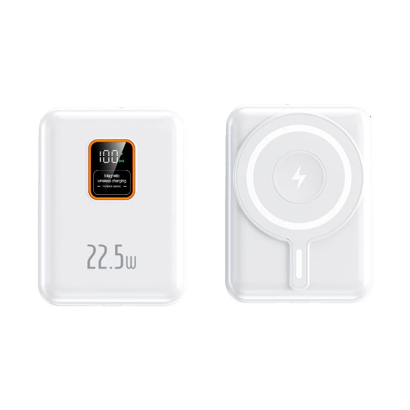 Tragbare Powerbank mit kabelloser Ladefunktion und digitaler Kapazitätsanzeige Skanto