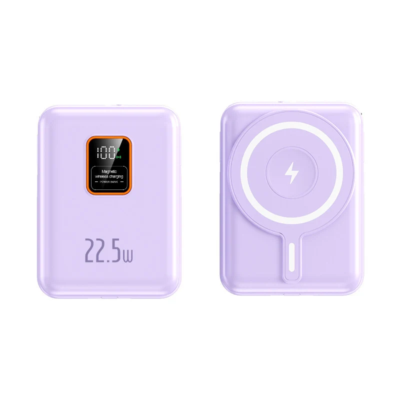 Tragbare Powerbank mit kabelloser Ladefunktion und digitaler Kapazitätsanzeige Skanto