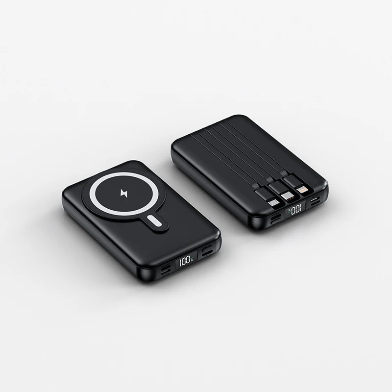 Tragbare Powerbank mit kabelloser Ladefunktion und digitalem Display Skanto