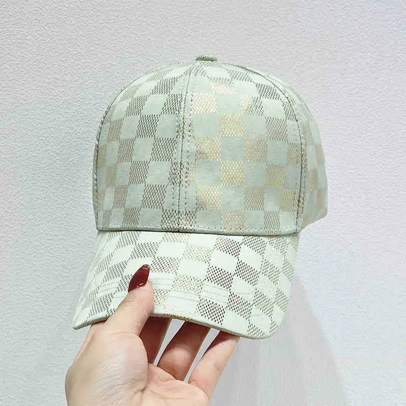 Damen stylische Baseballkappe mit Karomuster Skanto