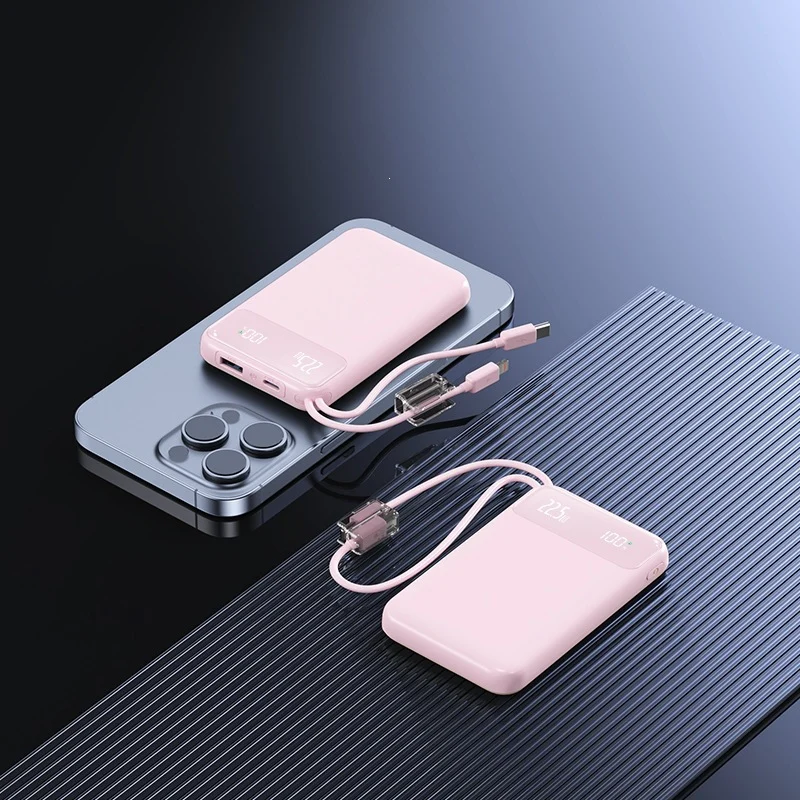 Schlanke Powerbank mit digitaler Ladeanzeige und Schnellladefunktion Skanto