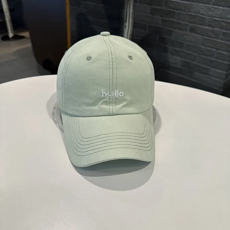 Unisex Lässige Baumwoll-Baseball-Cap mit Besticktem „Hello“ Skanto