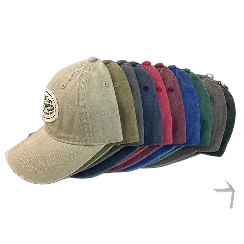 Lässige Distressed-Baumwoll-Baseballkappe für Damen Skanto