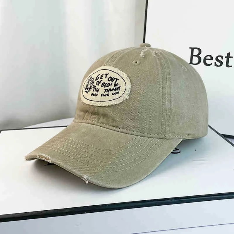 Lässige Distressed-Baumwoll-Baseballkappe für Damen Skanto