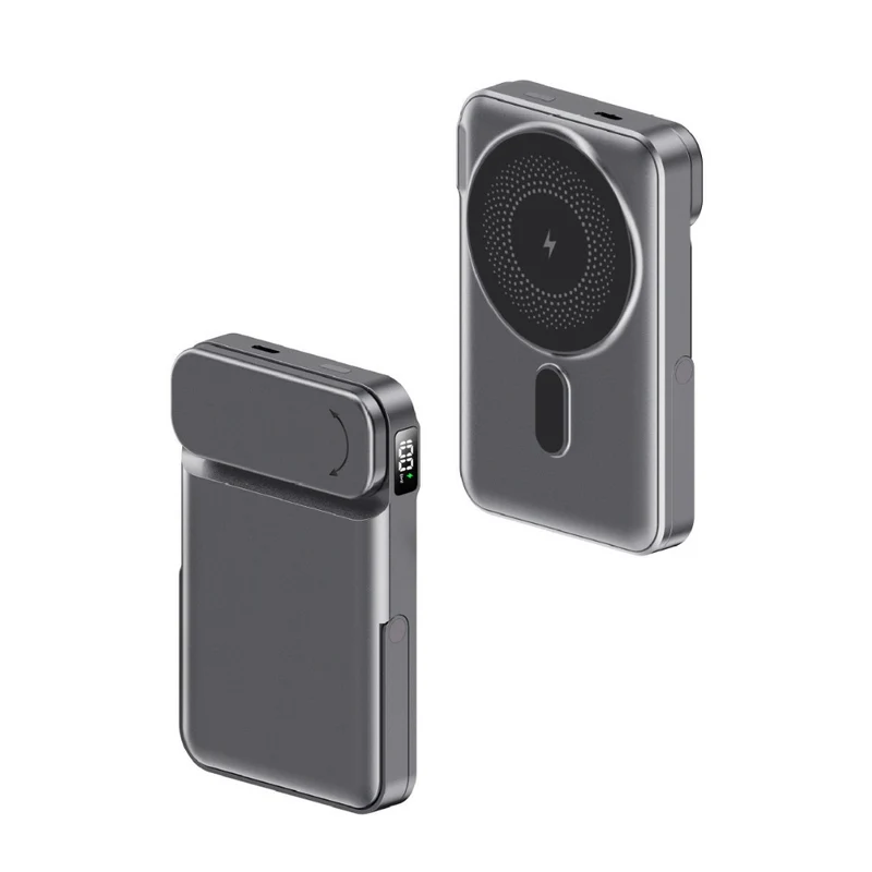 Tragbare Powerbank mit integrierter Standfunktion und digitaler Ladestatusanzeige Skanto