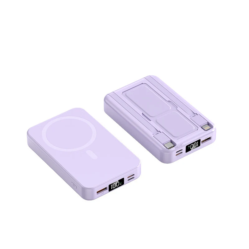 Tragbare Powerbank mit integriertem Qi-Laden und digitaler Kapazitätsanzeige Skanto
