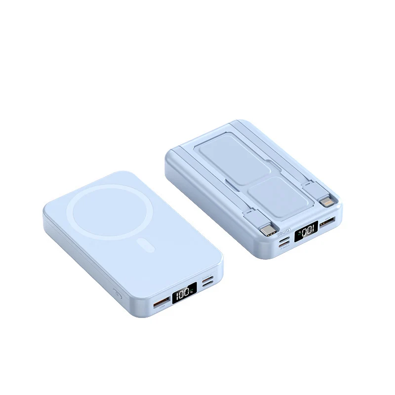 Tragbare Powerbank mit integriertem Qi-Laden und digitaler Kapazitätsanzeige Skanto
