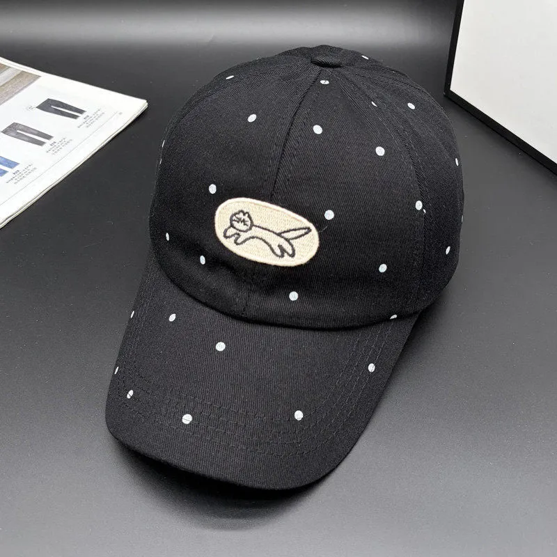 Damen Baseballkappe mit Polka-Dot-Stickerei Skanto