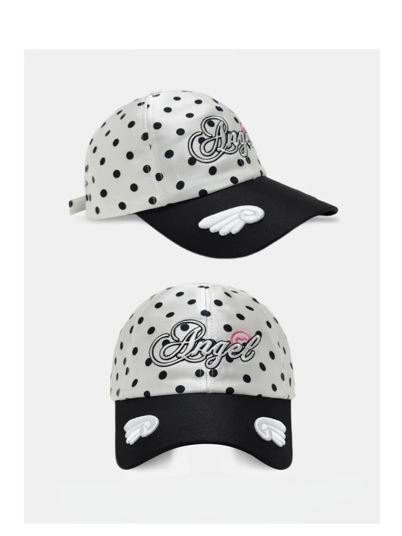 Verspielte Baseballkappe mit Polka-Dot-Stickerei für Damen Skanto