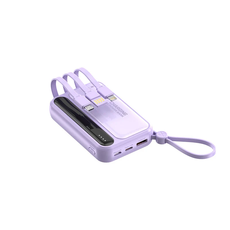 Tragbare Powerbank mit integrierten Schnellladeanschlüssen und Multifunktionskabel Skanto