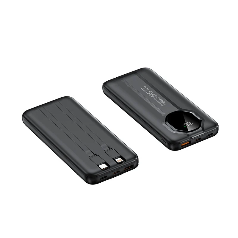 Hochleistungs-Powerbank mit integrierten Ladekabeln Skanto