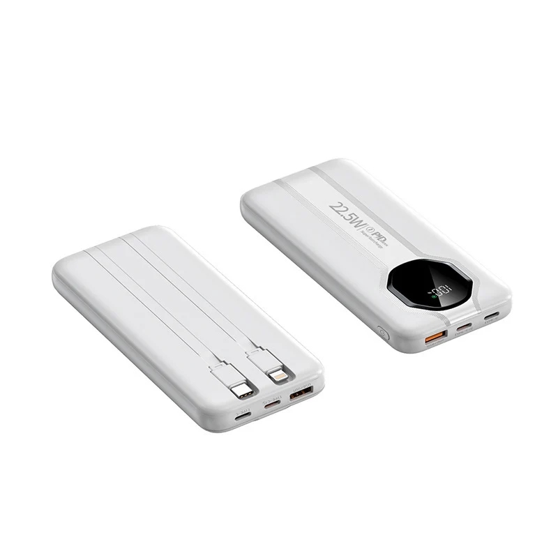 Hochleistungs-Powerbank mit integrierten Ladekabeln Skanto