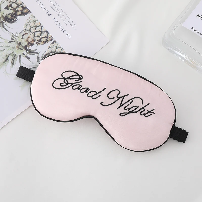 Unisex Skanto Bestickte Kontur-Schlafmaske mit dekorativer Schriftstickerei und verstellbarem Gummiband