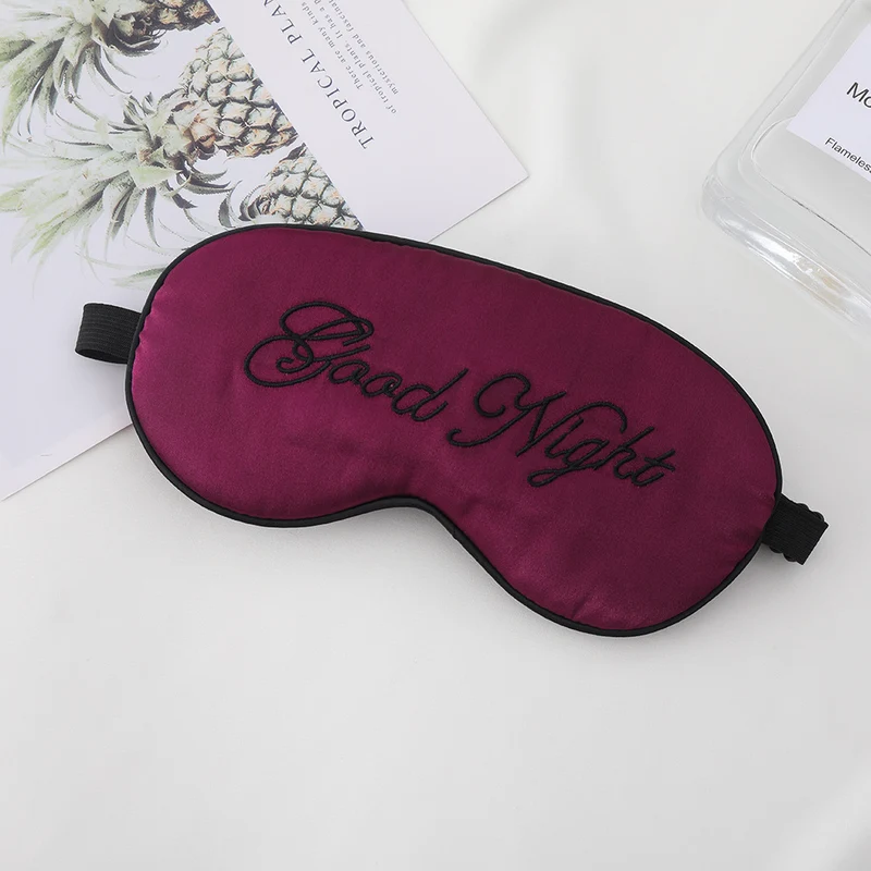 Unisex Skanto Bestickte Kontur-Schlafmaske mit dekorativer Schriftstickerei und verstellbarem Gummiband