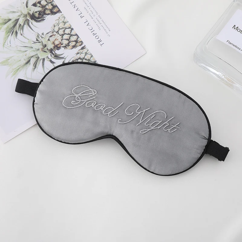 Unisex Skanto Bestickte Kontur-Schlafmaske mit dekorativer Schriftstickerei und verstellbarem Gummiband