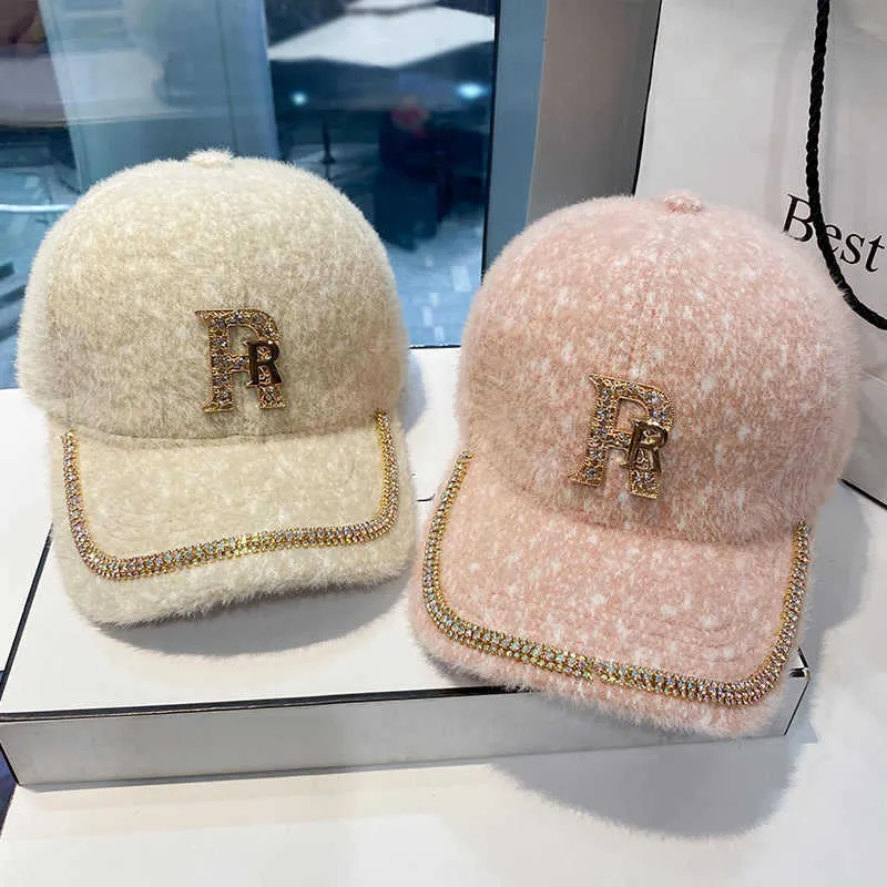 Luxuriöse Baseballkappe aus Fleece mit Verzierungen für Damen Skanto