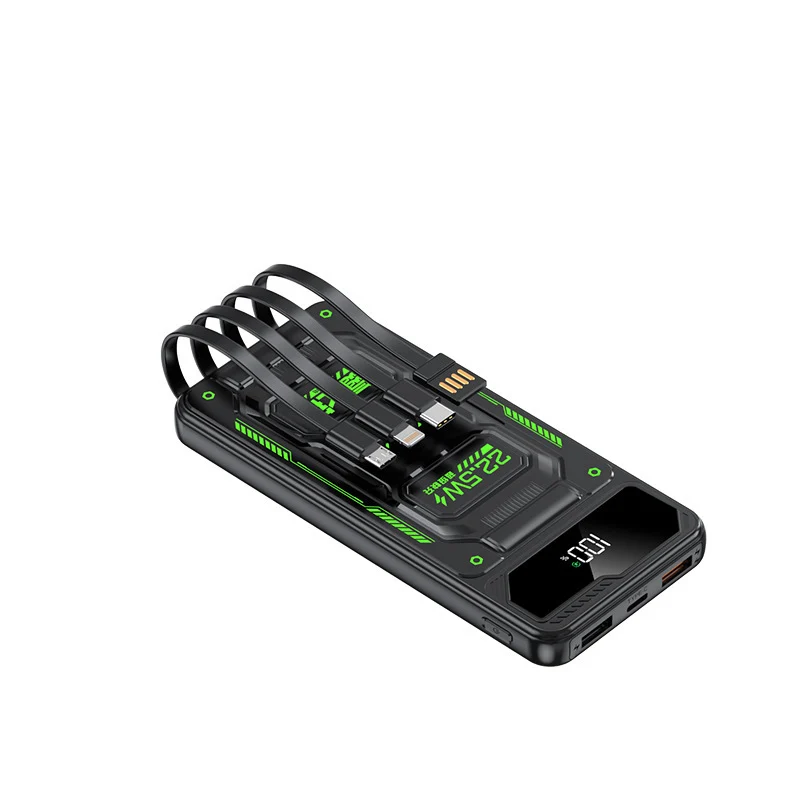 Powerbank mit integrierten Ladekabeln und intelligenter Ladetechnologie Skanto